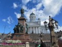 Emperor Alexander II with Helsinki Cathedral in the background